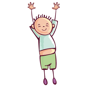 Child raising hand cartoon vector art